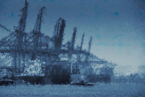 Cranes in the port of Rotterdam