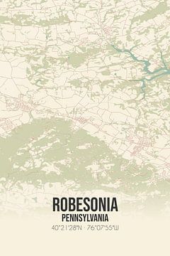 Carte ancienne de Robesonia (Pennsylvanie), USA. sur Rezona