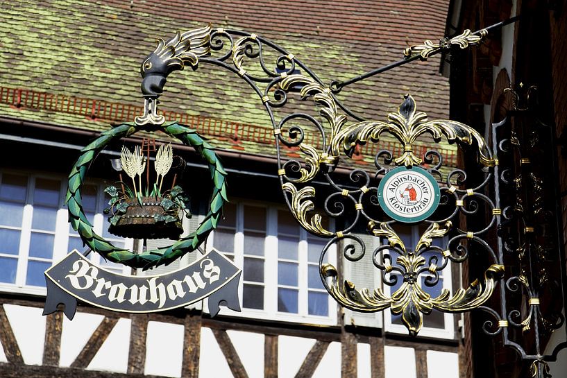 Alpirsbacher Kosterbräu reclamebord in Alpirsbach van Matthias Frank