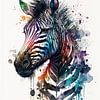 Zèbre - Aquarelle sur New Future Art Gallery