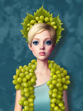 Fille aux raisins