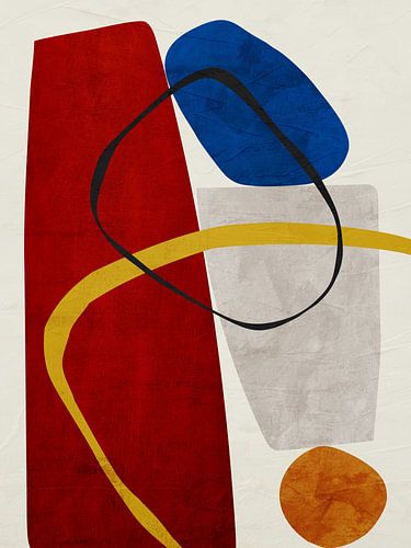 Modern Organic Geometric Abstract Art In Colours