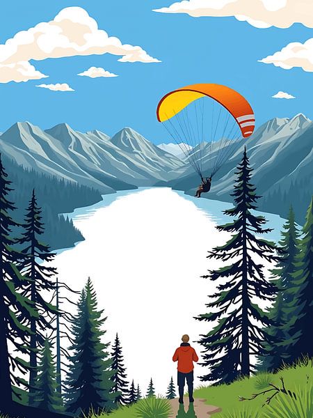 Paraglider Bergsee von bob rendy