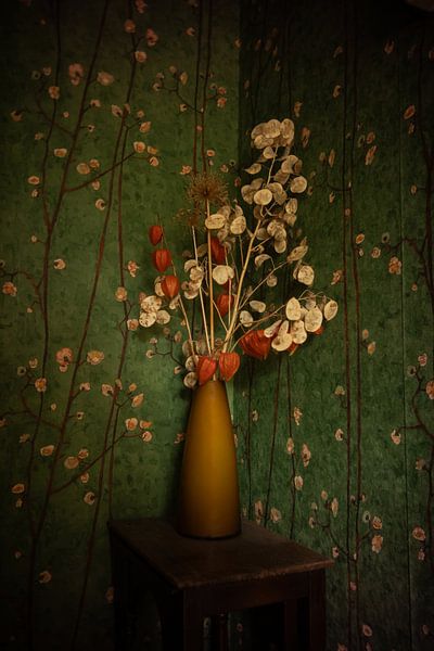 Autumn bouquet with Judas pennywort | pinhole photo print by Rebecca van der Schaft