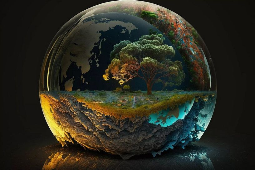 The world in one sphere by Vythryd Arts