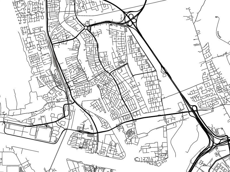 Map of Zaandam in Black and Wite by De Kaartenwinkel