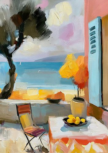 Mediterranean terrace with sea views by Niklas Maximilian