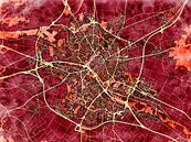 Map of Reims with the style 'Amber Autumn' by Maporia thumbnail