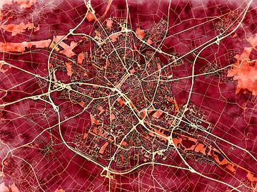 Kaart van Reims in de stijl 'Amber Autumn' van Maporia