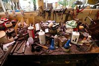 Workbench of a shoemaker