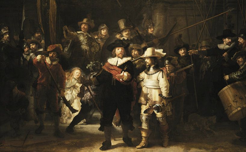 Extrait de La Ronde de nuit,Rembrandt van Rijn par Rembrandt van Rijn