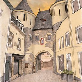 Artwork: Valkenburg, The Block Gate by Edo Illustrator