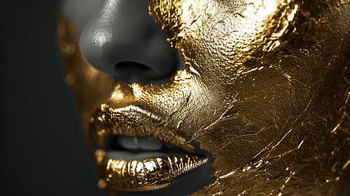 Gouden Reflecties: Een Monochroom Portret van Schitterende Zielen