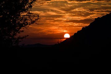 Coucher de soleil dans le parc national de Madikwe