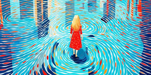 Regenachtige dag bij het zwembad (Extreem breed formaat 1:2)