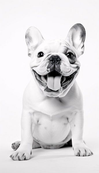 Schattige Puppy Bulldog - Minimalistische Kunst by Surreal Media