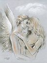 Engel auf Erden - Engel Malerei von Marita Zacharias Miniaturansicht