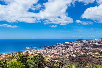 Gezicht op Funchal op Madeira van Rico Ködder