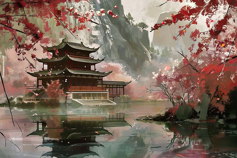 schilderachtig japans landschap van Egon Zitter