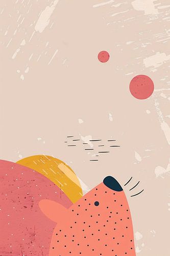 Abstracte minimalistische afbeelding van een hond