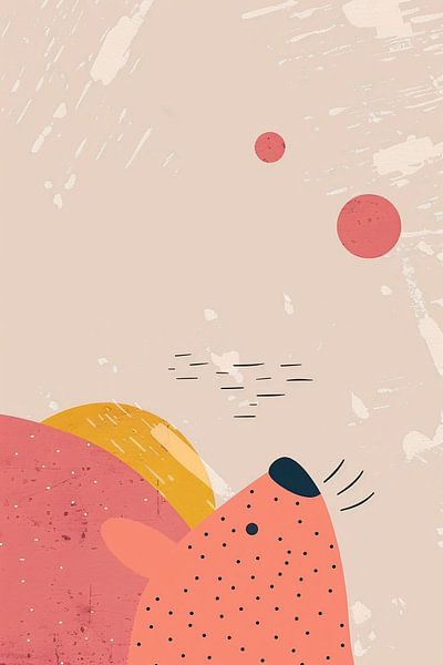Abstract minimalist image of a dog by Art & Soul Creations