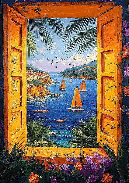 Henri Matisse inspired Mediterran Open Window Sea by Niklas Maximilian