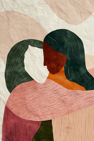 Connectedness and Harmony in Abstract Embrace by Color Square