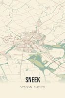 Vintage map of Sneek (Fryslan)