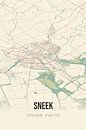 Vintage map of Sneek (Fryslan) by MyCityPoster thumbnail