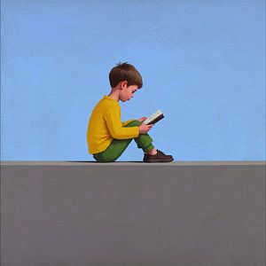 Junge liest ein Buch