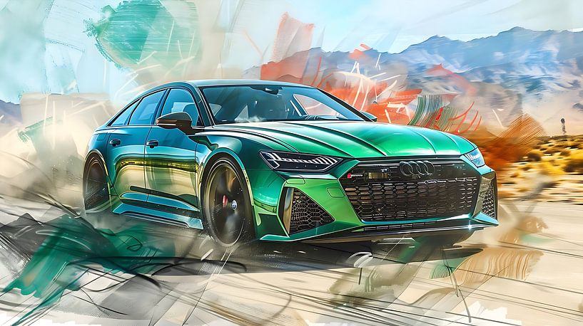 Groene Audi RS6 van PixelPrestige