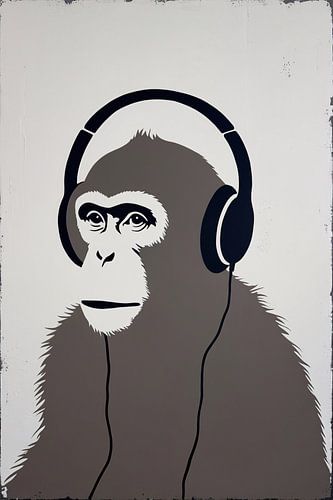 Minimalistisch portret van aap