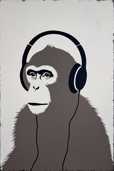 Minimalist portrait of monkey by Imperial Art House