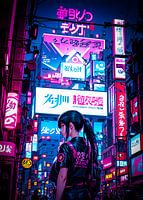 Anime meisje Cyberpunk stijl