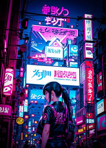 Anime Girl Cyberpunk Stil