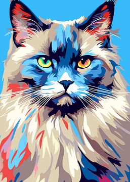 Chat Animal WPAP Pop Art sur Qreative