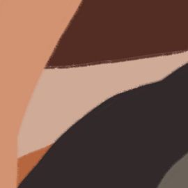 Retro-Wellen. Abstrakter Minimalismus in Erdtönen von Abstrakte minimalistische Kunst