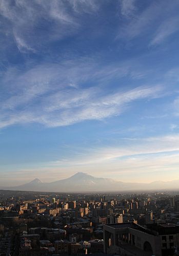De berg Ararat, gezien vanuit Jerevan in Armenië