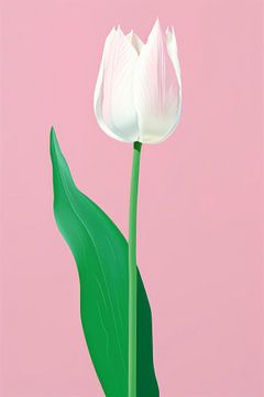 Tulp in Pastel roze 3 van ByNoukk