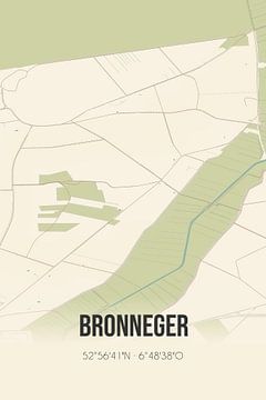 Vintage landkaart van Bronneger (Drenthe) van Rezona
