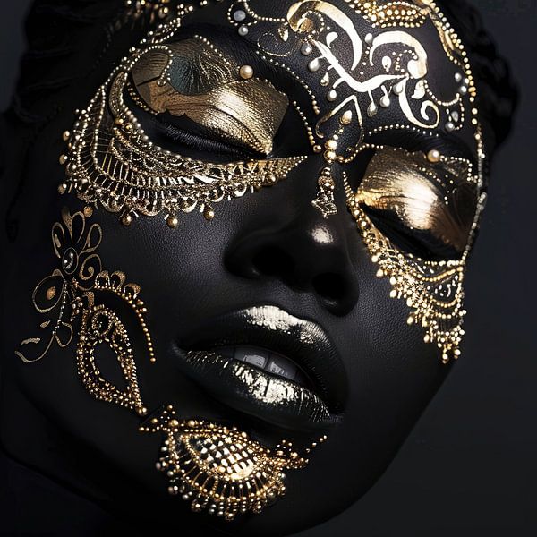 Mystical beauty in black and gold by Poster Art Shop