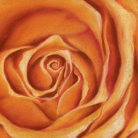 Gele roos pastel schilderij van Karen Kaspar