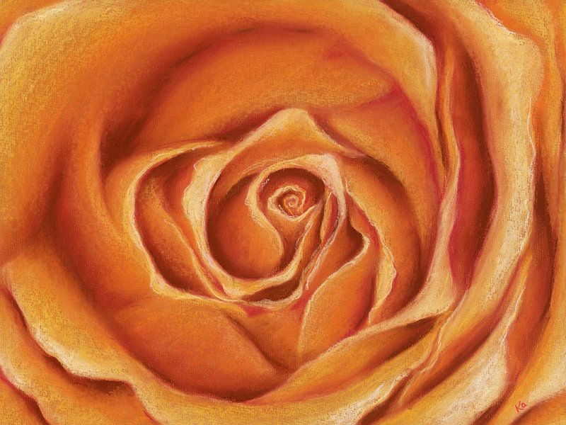 Gelbe Rose Pastellgemälde von Karen Kaspar