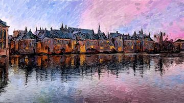 Binnenhof te Den Haag schilderij