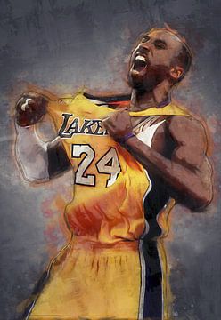 Kobe Bryant olieverf portret