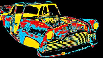 ein amerikanisches Oldtimer Wrack mixed media von Werner Lehmann