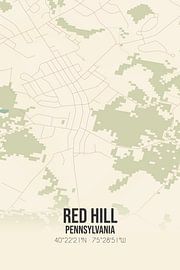 Vintage map of Red Hill (Pennsylvania), USA. by Prints of Place