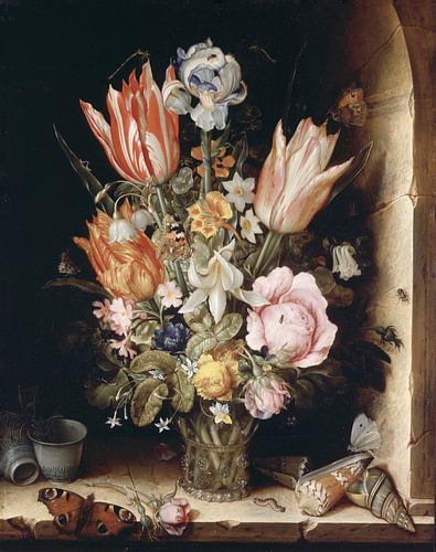 Stilleven met bloemen in een vaas, Christoffel van den Berghe
