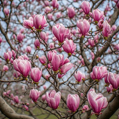 Sierlijke roze magnoliabloesems