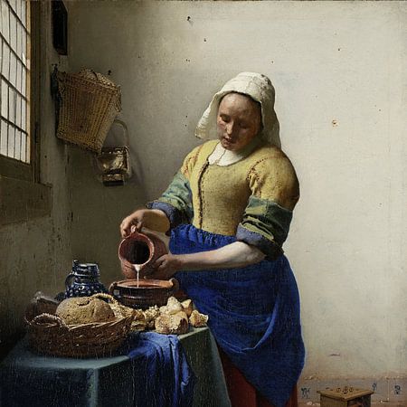 Het Melkmeisje - Vermeer Schilderij (HQ)van Schilderijen Nu